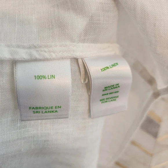 Lilly Pulitzer Briette Button Down Top Size Small Resort White 100% Linen Ruffle - Picture 12 of 12